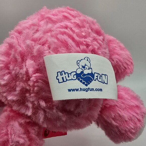 Hug Fun 10" Pink Easter Bunny Plush Glitter Eyes Rabbit Spring Stuffed Animal - Picture 5 of 5